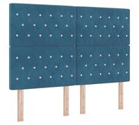 vidaXL Cabecero con Botón de Cristal Tufted Azul Oscuro 160 cm Terciopelo