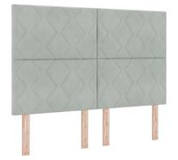 vidaXL Cabecero con diseño de Diamante en Gris Claro - 140 cm de Terciopelo | Altura Ajustable, Pared, tapizado Moderno, Ideal para Decorar tu Dormitorio, Muebles lujosos