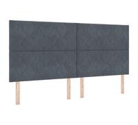 vidaXL Cabecero con diseño de Diamantes en Terciopelo Gris Oscuro - 200cm | Se Monta en la Pared y Tiene Altura Ajustable. Es Elegante decoración de tu habitación. Ideal para darle