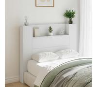 vidaXL Cabecero con estante 120 x 16,5 x 103,5 cm Madera de ingeniería, Armonía en la cama: Cabezal moderno, de almacenamiento elegante, iluminación LED, muebles funcionales para