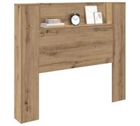 vidaXL Cabecero de Armario Roble Artesanal 120 x 15 x 103,5 cm, Diseño Innovador de Cama, Cabecero Moderno con Iluminación LED, Almacenamiento Funcional, Característica Elegante para Organizar Tu Dor