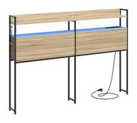 vidaXL Cabecero con Estante Roble Sonoma 135 cm Madera contrachapada, Muebles Modernos para el Dormitorio, cabeceros Elegantes, Almacenamiento práctico, Accesorios LED para Decoraciones Modernas