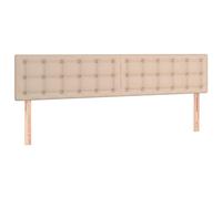 vidaXL Cabecero con LED Cabecero de Cama Cabezal Tapizado para Cama de Matrimonio Mueble Dormitorio Cuero Sintético Color Capuchino 180x5x78/88 cm
