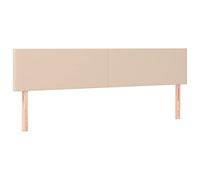 vidaXL Cabecero con LED Cabecero de Cama Cabezal Tapizado para Cama de Matrimonio Mueble Dormitorio Interior Cuero Sintético Color Capuchino 200x5x78/88 cm