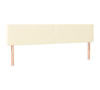 vidaXL Cabecero con LED Cabecero de Cama Cabezal Tapizado para Cama de Matrimonio Mueble Dormitorio Interior Cuero Sintético Color Crema 160x5x78/88 cm