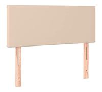 vidaXL Cabecero con LED Cabecero de Cama Cabezal Tapizado para Cama Individual Mueble Dormitorio Cuero Sintético Color Capuchino 100x5x78/88 cm