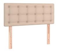 vidaXL Cabecero con LED Cabecero de Cama Cabezal Tapizado para Cama Individual Mueble Dormitorio Interior Cuero Sintético Color Capuchino 100x5x78/88 cm