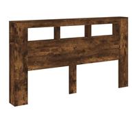 Cabecero Led Madera Ingeniería Roble Ahumado 180x18,5x103,5 Cm Vidaxl
