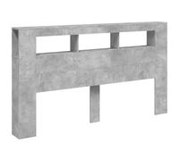 Cabecero Led Madera Ingeniería Gris Hormigón 180x18,5x103,5 Cm Vidaxl