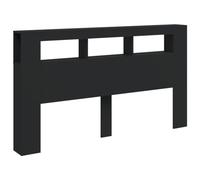 Cabecero Con Led Madera De Ingeniería Negro 180x18,5x103,5 Cm Vidaxl