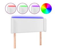Vidaxl cabecero con led cuero sintético blanco 103x16x78/88 cm