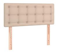 vidaXL Cabecero con LED Cabecero de Cama Cabezal Tapizado para Cama Individual Mueble Dormitorio Cuero Sintético Color Capuchino 90x5x78/88 cm