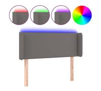 Vidaxl cabecero con led cuero sintético gris 103x16x78/88 cm