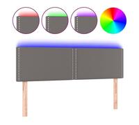Vidaxl cabecero con led cuero sintético negro 144x5x78/88 cm