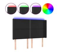 Cabecero Con Led Cuero Sintético Negro 147x16x118/128 Cm Vidaxl