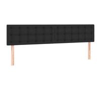 vidaXL Cabecero tapizado con luces LED para cama de matrimonio cuero sintético negro 180x5x78/88 cm