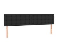 vidaXL Cabecero con Luces LED Cabecero de Cama Cabezal Tapizado para Cama de Matrimonio Mueble Dormitorio Cuero Sintético Negro 200x5x78/88 cm