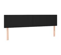 vidaXL Cabecero de cama tapizado con luces LED – Cuero sintético Negro 200x5x78/88 cm