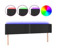 Vidaxl cabecero con led cuero sintético negro 203x16x78/88 cm