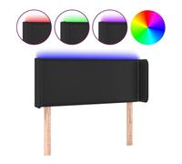 Vidaxl cabecero con led cuero sintético negro 83x16x78/88 cm