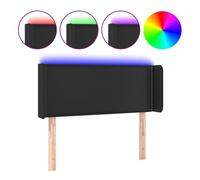 Vidaxl cabecero con led cuero sintético negro 93x16x78/88 cm