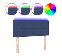vidaXL Cabecero con LED de Tela Azul 100x5x78/88 cm