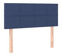 vidaXL Cabecero con Luces LED Cabecero de Cama Cabezal Tapizado para Cama Individual Mueble Dormitorio Interior Tela Azul 100x5x78/88 cm