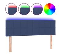 vidaXL Cabecero con LED de Tela Azul 144x5x78/88 cm