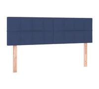 vidaXL Cabecero con Luces LED Cabecero de Cama Cabezal Tapizado para Cama de Matrimonio Mueble Dormitorio Interior Tela Azul 144x5x78/88 cm