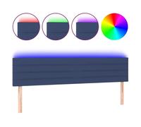 vidaXL Cabecero con Luces LED Cabecero de Cama Cabezal Tapizado para Cama de Matrimonio Mueble Dormitorio Interior Tela Azul 200x5x78/88 cm