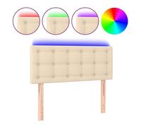 Vidaxl cabecero con led de tela color crema 100x5x78/88 cm