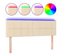 Vidaxl cabecero con led de tela color crema 144x5x78/88 cm