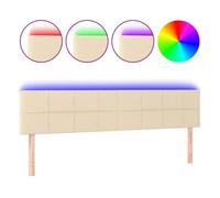 vidaXL Cabecero con Luces LED Cabecero de Cama Cabezal Tapizado para Cama de Matrimonio Mueble Dormitorio Interior Tela Color Crema 160x5x78/88 cm
