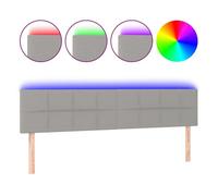 vidaXL Cabecero con Luces LED Cabecero de Cama Cabezal Tapizado para Cama de Matrimonio Mueble Dormitorio Interior Tela Gris Claro 180x5x78/88 cm