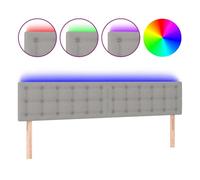 vidaXL Cabecero con Luces LED Cabecero de Cama Cabezal Tapizado para Cama de Matrimonio Mueble Dormitorio de Tela Gris Claro 180x5x78/88 cm