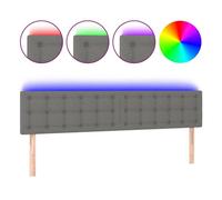vidaXL Cabecero con Luces LED Cabecero de Cama Cabezal Tapizado para Cama de Matrimonio Mueble Dormitorio de Tela Gris Oscuro 180x5x78/88 cm