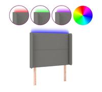 Vidaxl cabecero con led de tela gris oscuro103x16x118/128 cm