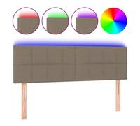Vidaxl cabecero con led de tela gris taupe 144x5x78/88 cm