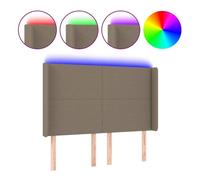 Vidaxl cabecero con led de tela gris taupe 147x16x118/128 cm