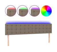 vidaXL Cabecero con Luces LED Cabecero de Cama Cabezal Tapizado para Cama de Matrimonio Mueble Dormitorio de Tela Gris Taupe 180x5x78/88 cm