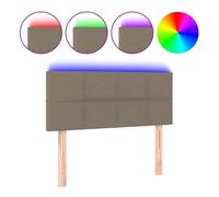 vidaXL Cabecero con Luces LED Cabecero de Cama Cabezal Tapizado para Cama Individual Mueble Dormitorio Interior Tela Gris Taupe 90x5x78/88 cm