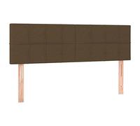 vidaXL Cabecero con LED de Tela marrón Oscuro 144x5x78/88 cm