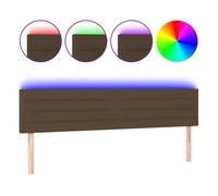 vidaXL Cabecero con Luces LED Cabecero de Cama Cabezal Tapizado para Cama de Matrimonio Mueble Dormitorio Interior Tela Marrón Oscuro 160x5x78/88 cm
