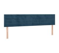 vidaXL Cabecero tapizado con luces LED, terciopelo azul oscuro, 180x5x78/88 cm