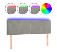 Vidaxl cabecero con led de terciopelo gris claro 144x5x78/88 cm