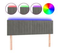 Vidaxl cabecero con led de terciopelo gris claro 144x5x78/88 cm