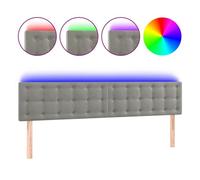 vidaXL Cabecero con Luces LED Cabecero de Cama Cabezal Tapizado para Cama de Matrimonio Mueble Dormitorio de Terciopelo Gris Claro 180x5x78/88 cm