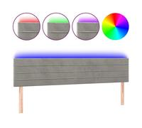 Cabecero Con Led De Terciopelo Gris Claro 180x5x78/88 Cm Vidaxl
