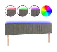 vidaXL Cabecero con Luces LED Cabecero de Cama Cabezal Tapizado para Cama de Matrimonio Mueble Dormitorio Interior Terciopelo Gris Claro 200x5x78/88 cm