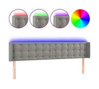 Vidaxl cabecero con led de terciopelo gris claro 203x16x78/88 cm
